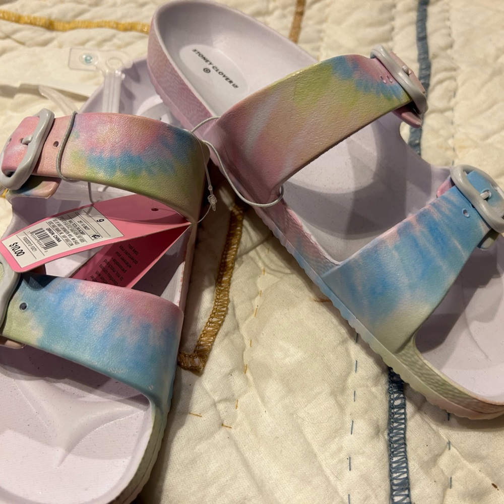 Stoney clover lane x target tie dye sandals size 9 nwt